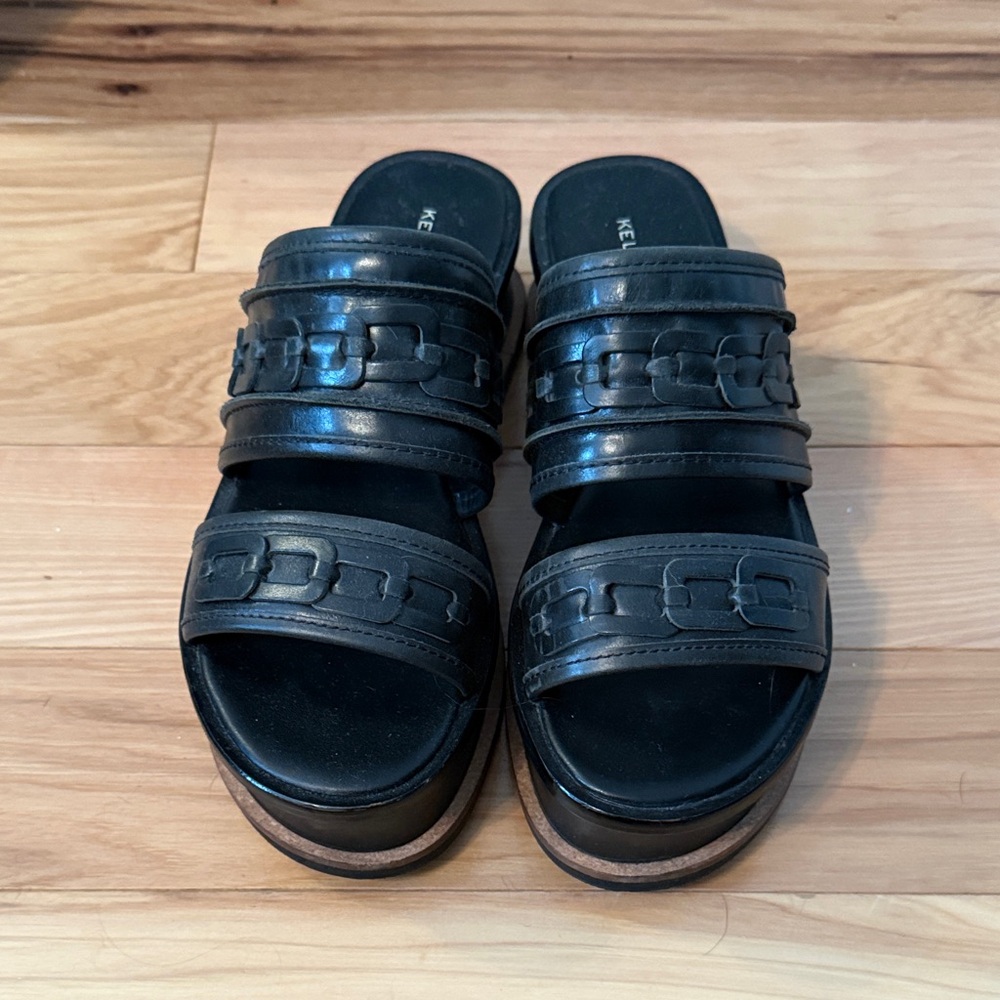 Kelsi Dagger Black Slide Sandals